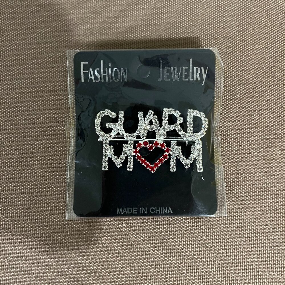 Guard Mom Rhinestone Fashion Jewelry Brooch Pin